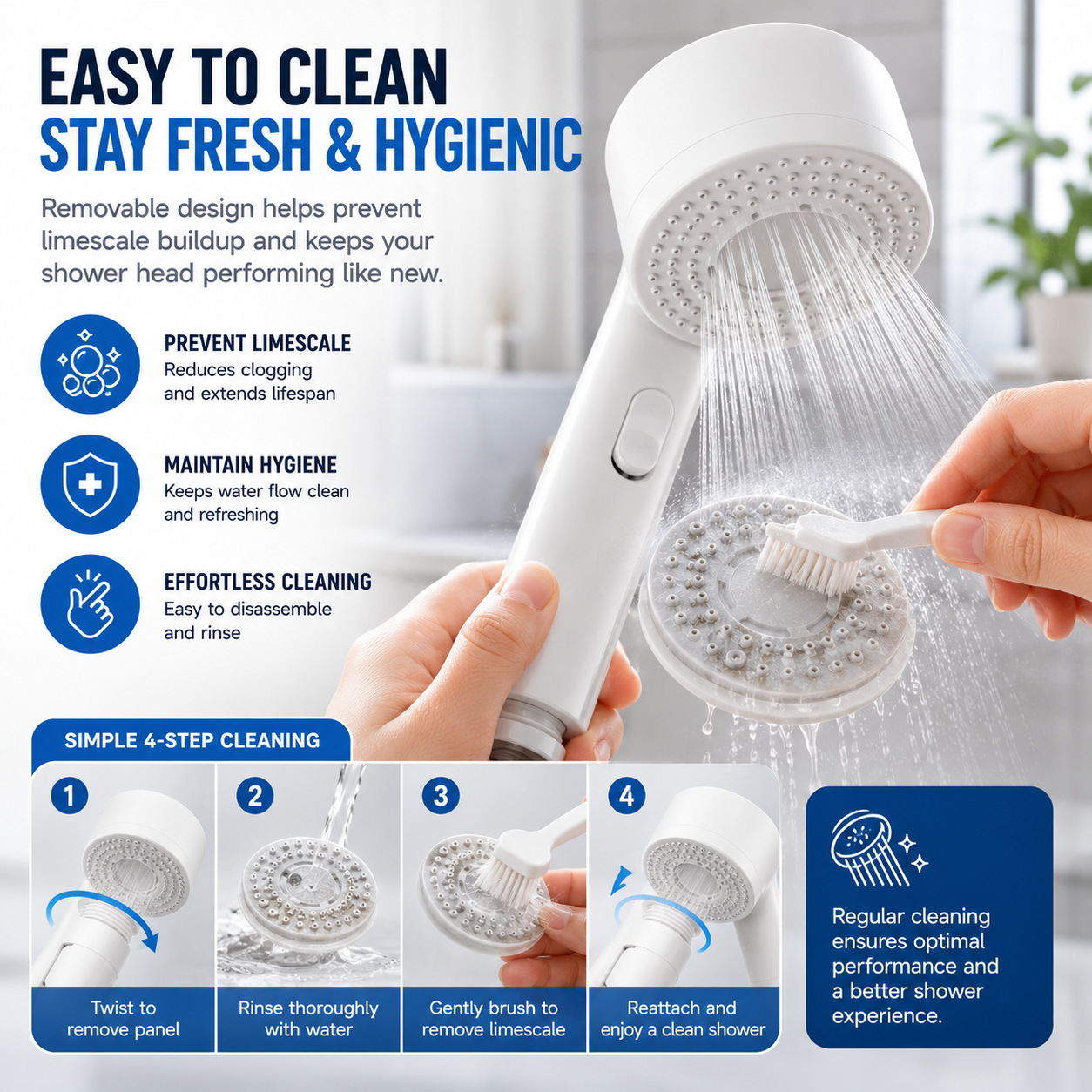 Filtered Spa Shower Head – High Pressure, Cleaner Water & Healthier Skin