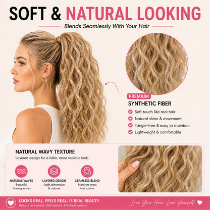 Instant Glam Curly Claw Clip Ponytail Extension|Add Gorgeous Volume & Length In Seconds