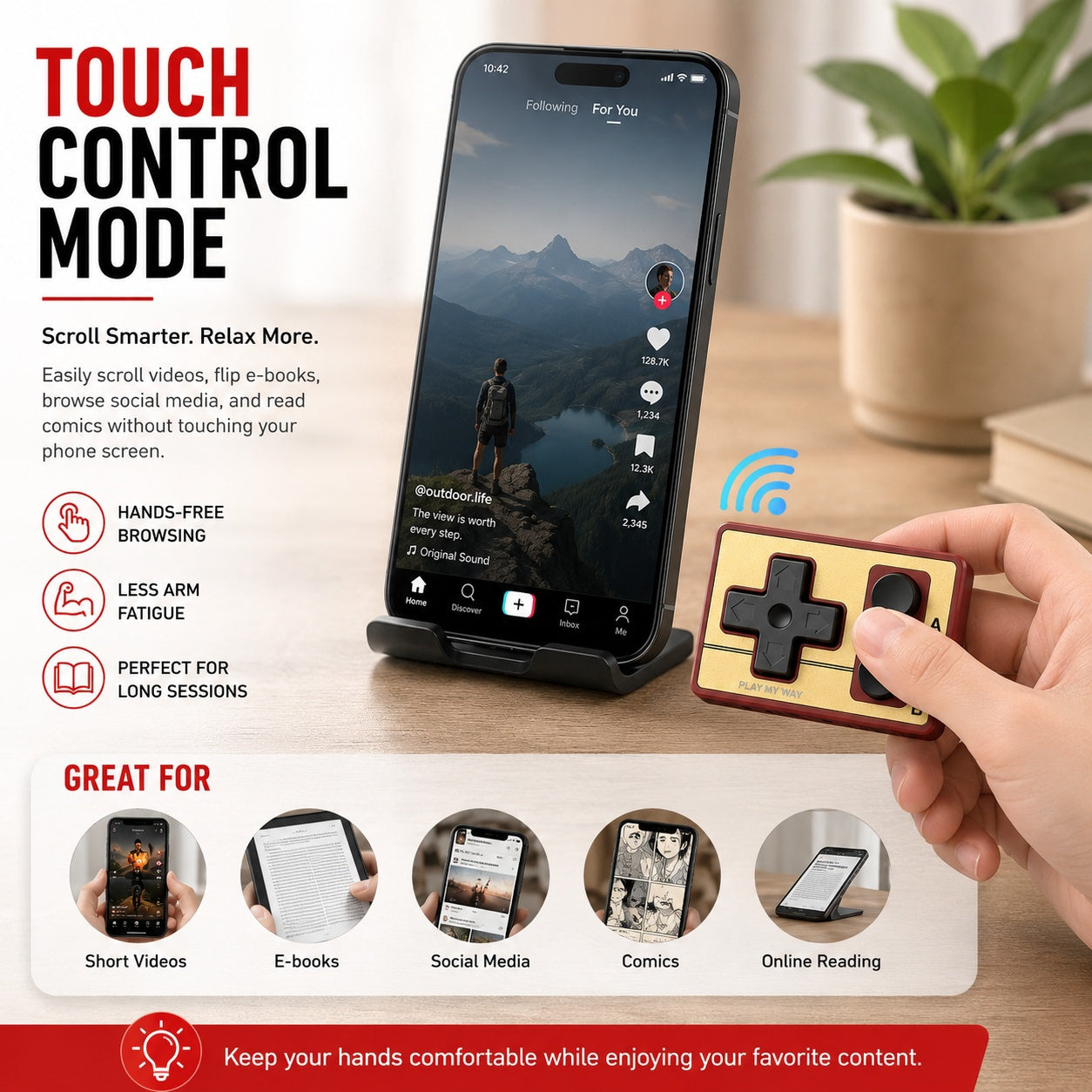 Mini Bluetooth Controller for Gaming, Media & Productivity|Control More. Carry Less.