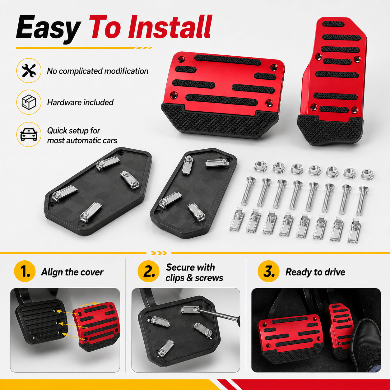 🚗Universal Non-Slip Car Brake & Gas Pedal Cover Set