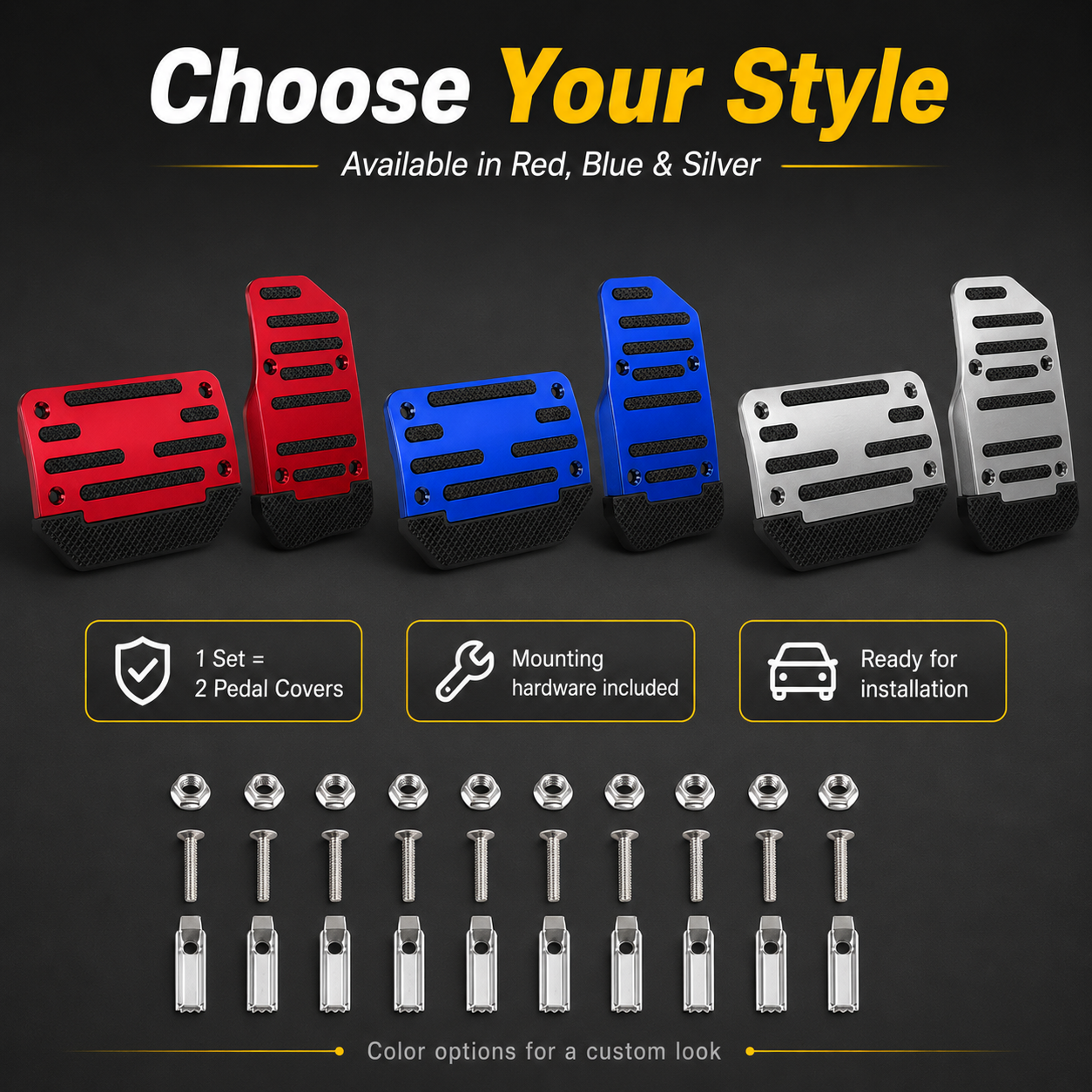 🚗Universal Non-Slip Car Brake & Gas Pedal Cover Set