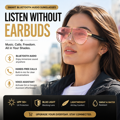 🔥Smart Bluetooth Audio Sunglasses-Open-Ear Audio • Wireless Calls • Everyday Eye Comfort
