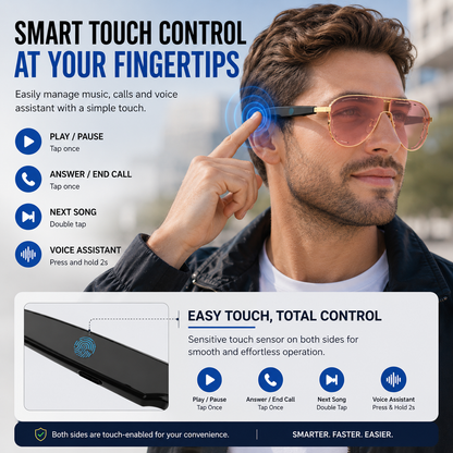🔥Smart Bluetooth Audio Sunglasses-Open-Ear Audio • Wireless Calls • Everyday Eye Comfort