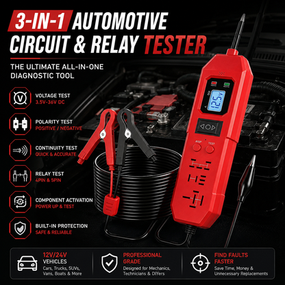 3-in-1 Automotive Power Circuit Probe & Relay Tester – 12V/24V Electrical Diagnostic Tool