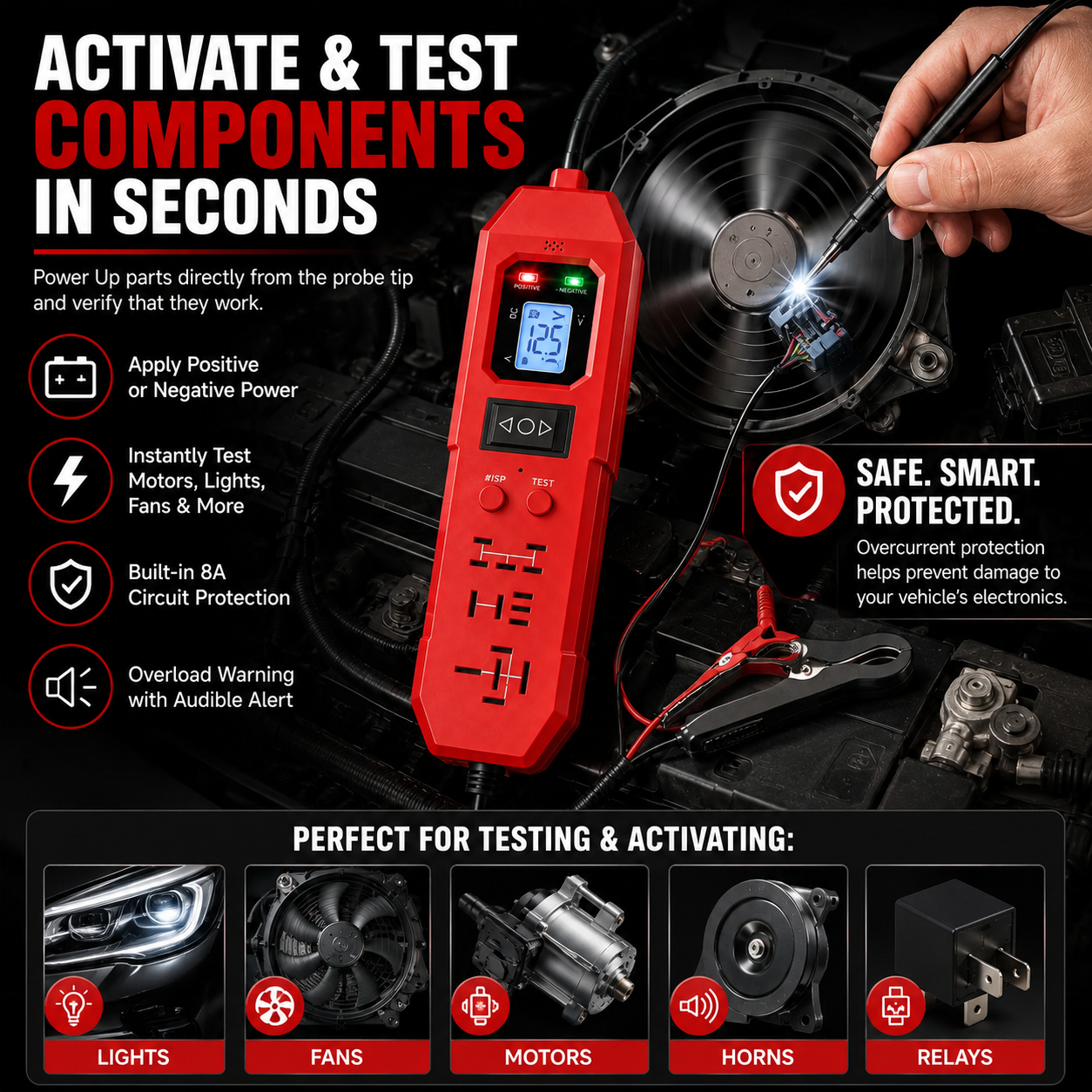 3-in-1 Automotive Power Circuit Probe & Relay Tester – 12V/24V Electrical Diagnostic Tool