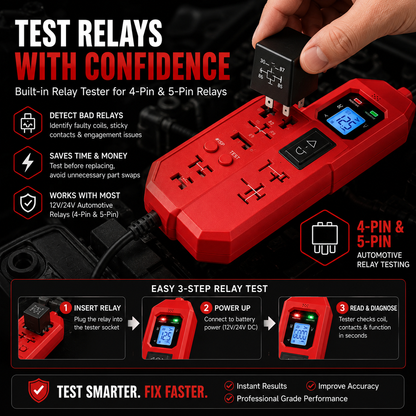 3-in-1 Automotive Power Circuit Probe & Relay Tester – 12V/24V Electrical Diagnostic Tool