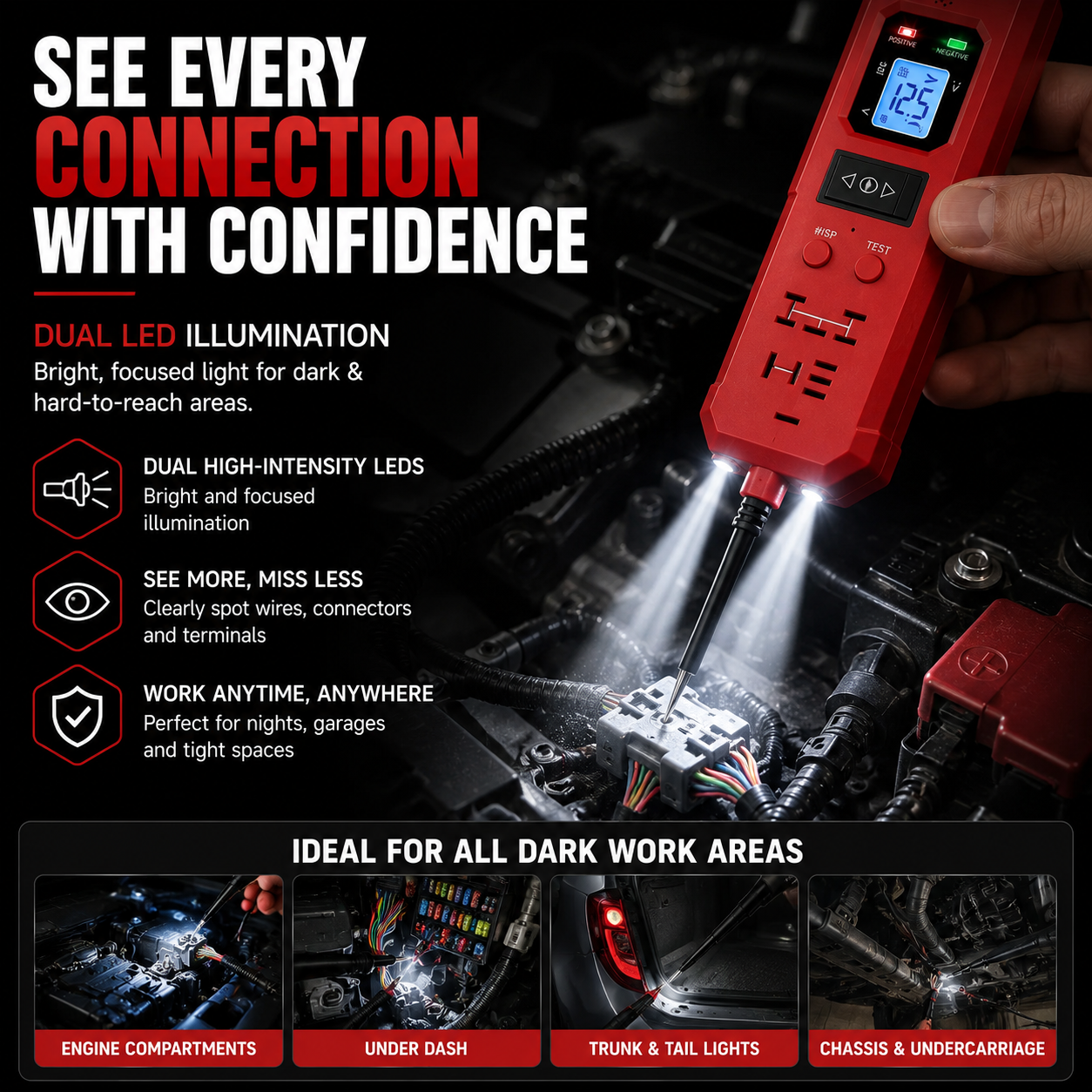 3-in-1 Automotive Power Circuit Probe & Relay Tester – 12V/24V Electrical Diagnostic Tool
