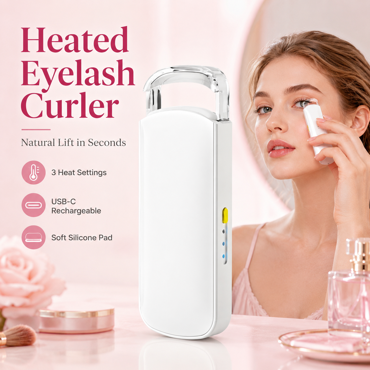 🔥 49% OFF | Heated Lash Curler – Long-Lasting Curl