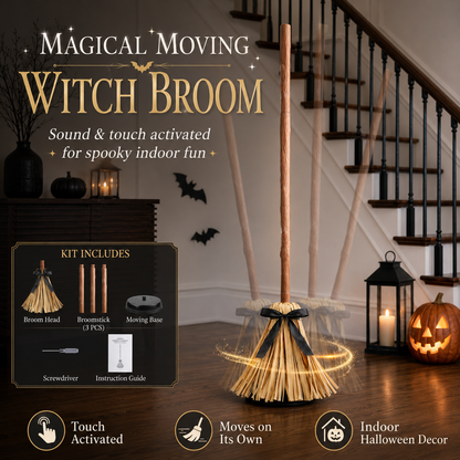 🔥Dancing Witch Broom Touch Activated Halloween Decorations