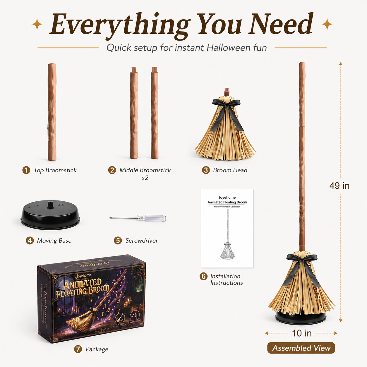 🔥Dancing Witch Broom Touch Activated Halloween Decorations