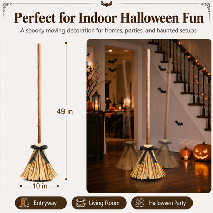 🔥Dancing Witch Broom Touch Activated Halloween Decorations🔥