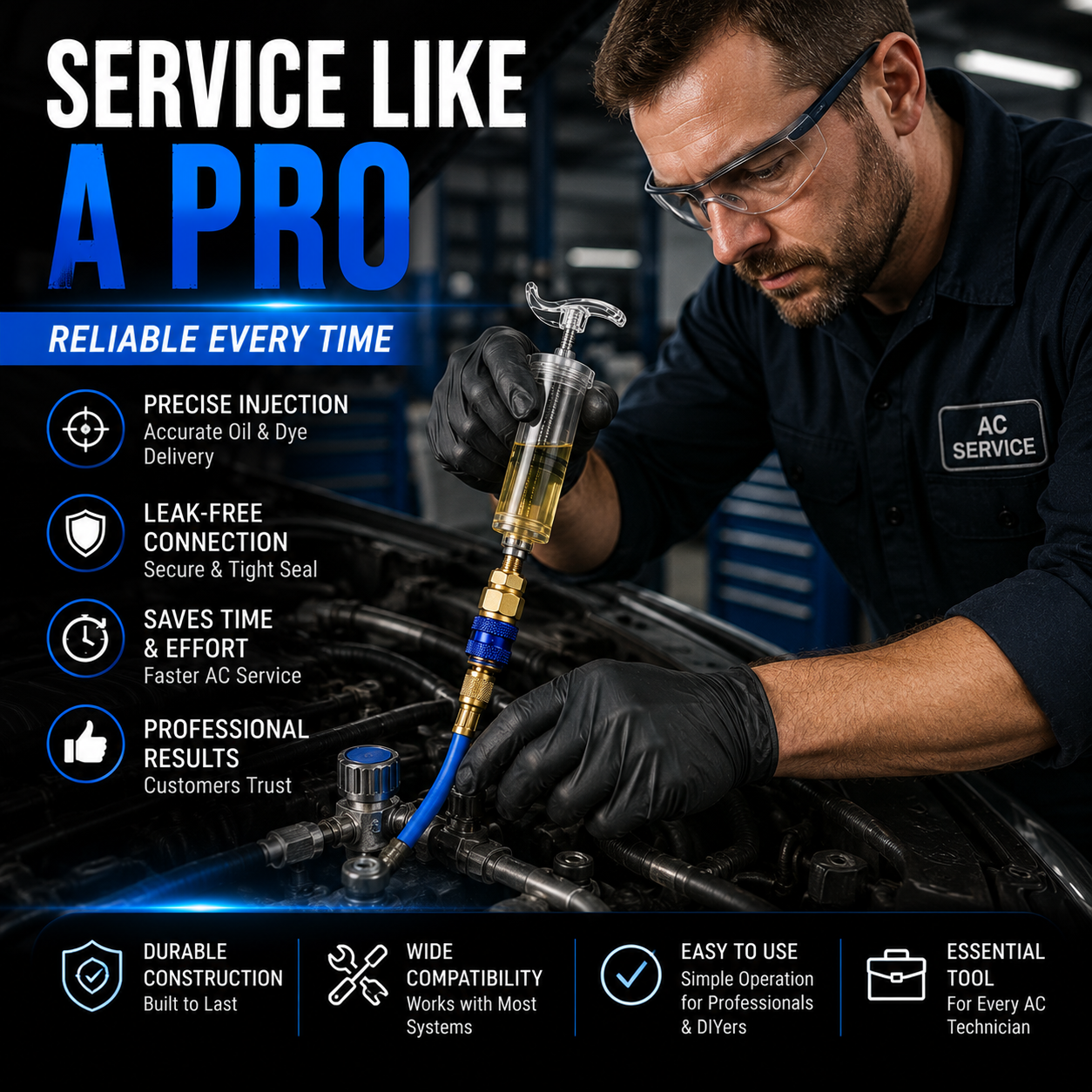 🛠Fast • Clean • Accurate Injection-AC Oil & UV Dye Injector Kit