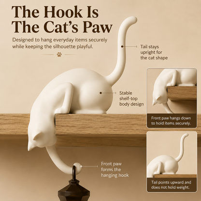 🐱 3D Printed Cartoon Cat Upside Down Hook