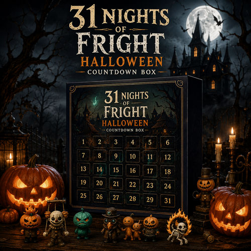 Halloween Countdown Box with Figurines - 31 Nights of Fright, Halloween Advent Calendar 2026 Gift Box