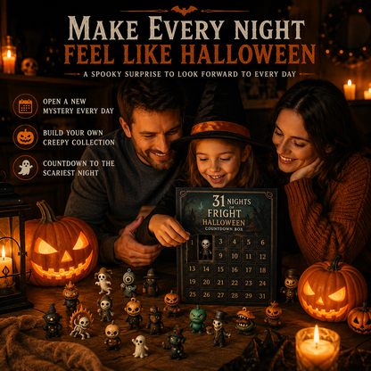 Halloween Countdown Box with Figurines - 31 Nights of Fright, Halloween Advent Calendar 2026 Gift Box