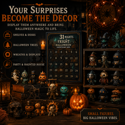 Halloween Countdown Box with Figurines - 31 Nights of Fright, Halloween Advent Calendar 2026 Gift Box