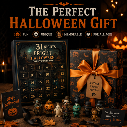 Halloween Countdown Box with Figurines - 31 Nights of Fright, Halloween Advent Calendar 2026 Gift Box