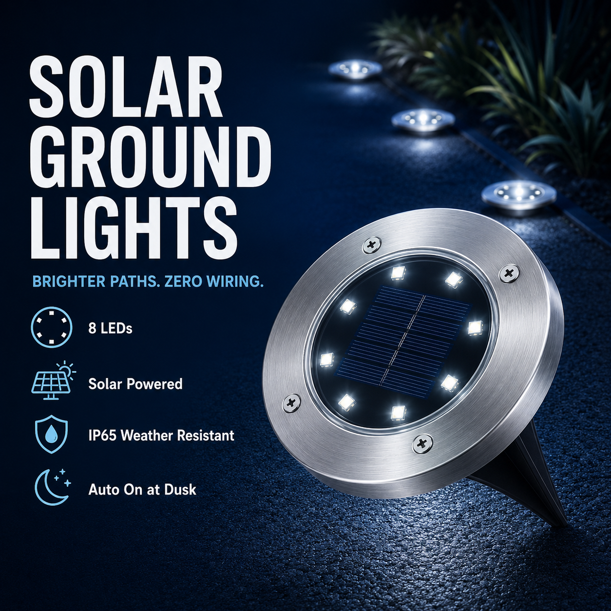 ☀️Solar Garden Lights –12 Pack Solar Lights Outdoor Waterproof