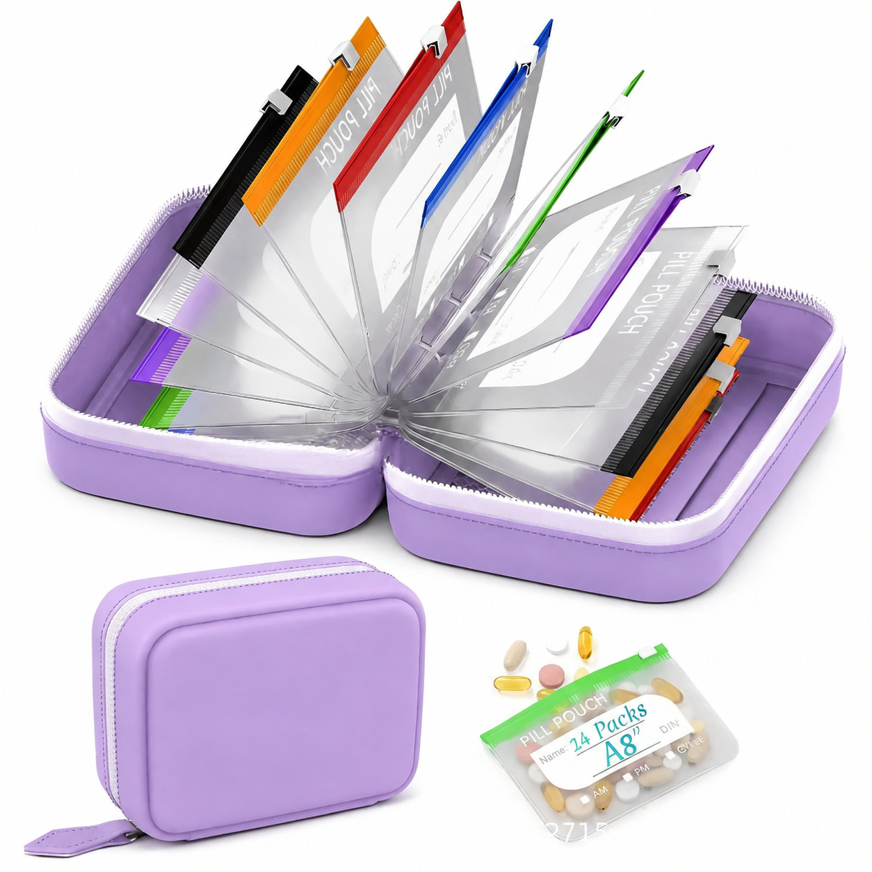 💊 14-Pouch Travel Pill Organizer – Waterproof Medicine & Vitamin Case
