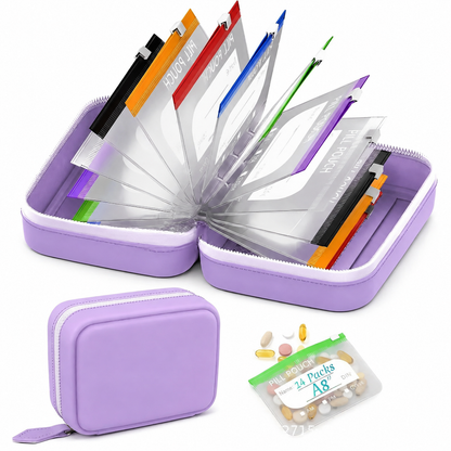 💊 14-Pouch Travel Pill Organizer – Waterproof Medicine & Vitamin Case