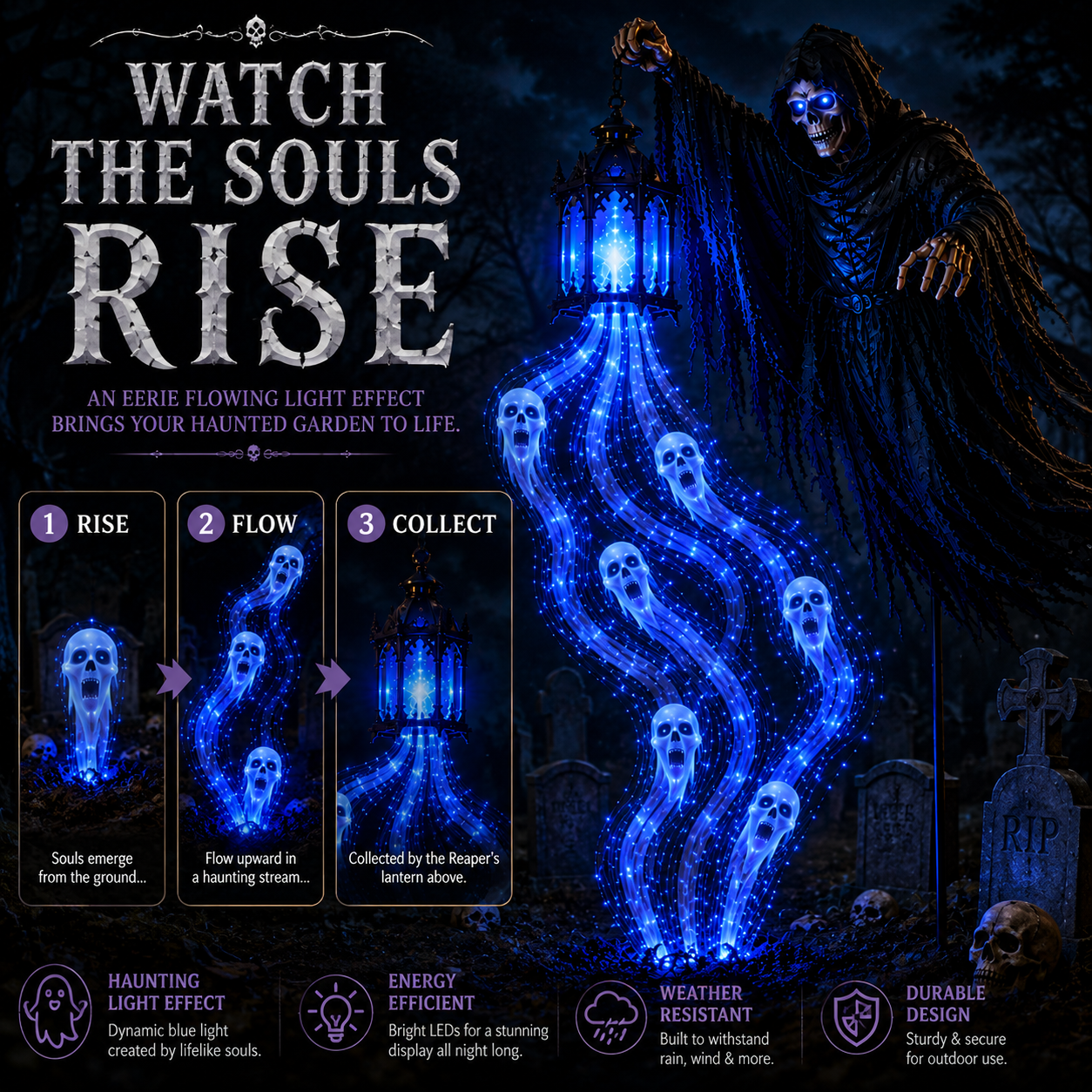 🎁💀Halloween Soul Harvester Animated Garden Light