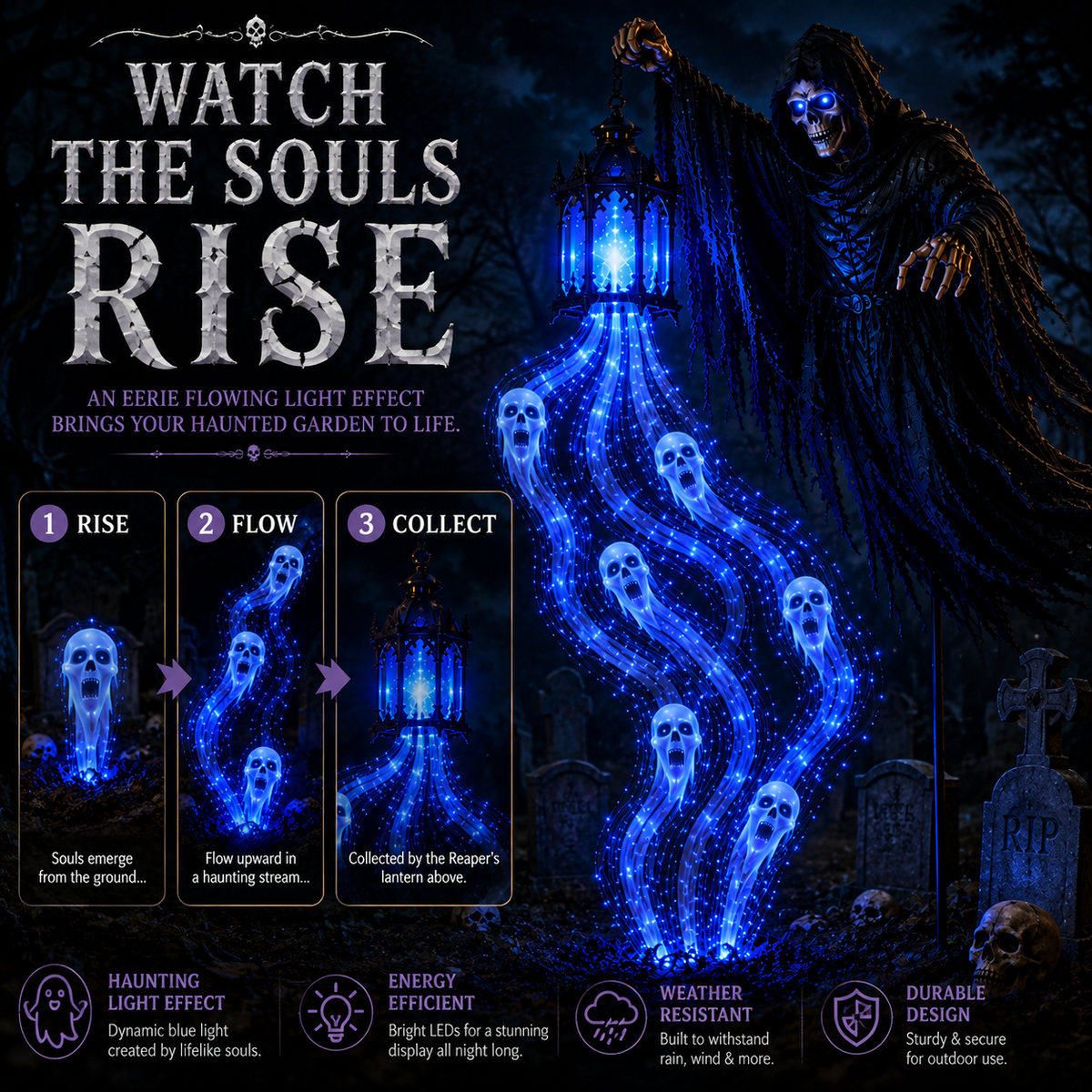 🎁 Today Only: 49% OFF 🎁Animated Halloween Soul Harvester Garden Light Collection💀