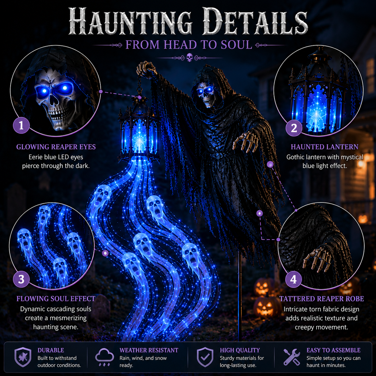 🎁💀Halloween Soul Harvester Animated Garden Light