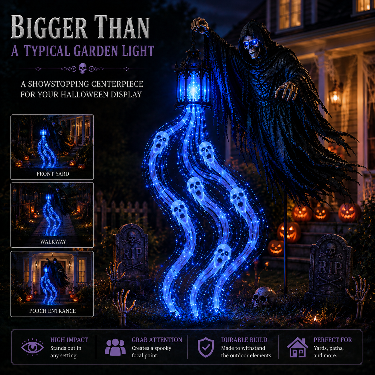 🎁💀Halloween Soul Harvester Animated Garden Light
