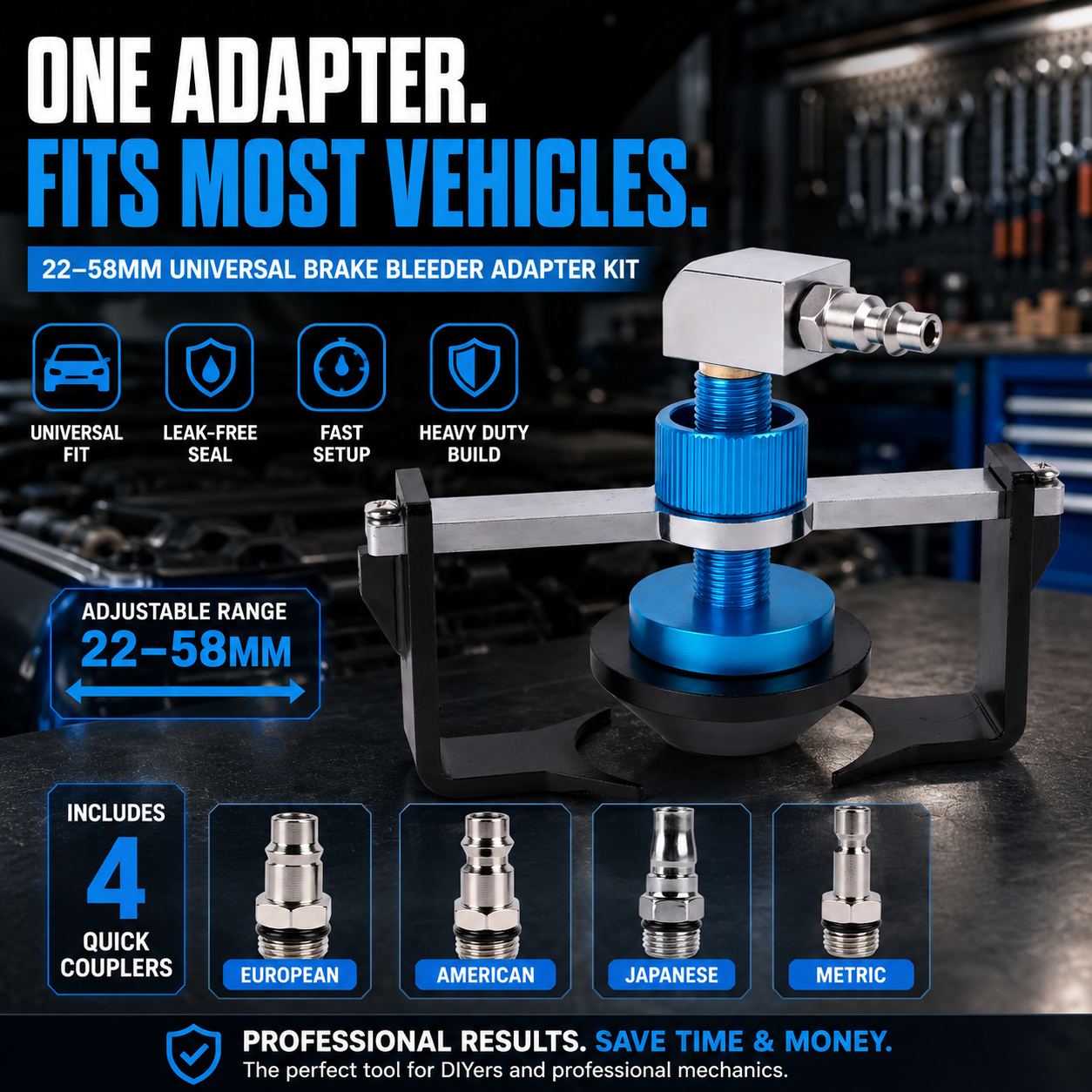 🛠️22–58mm Universal Brake Bleeder Adapter Kit with 4 Quick Couplers