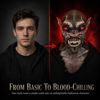🧛 Gothic Vampire Full Head Mask – Scary Halloween Costume Headpiece