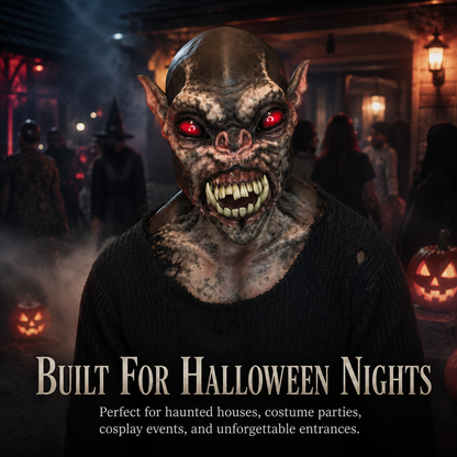 🧛 Gothic Vampire Full Head Mask – Scary Halloween Costume Headpiece