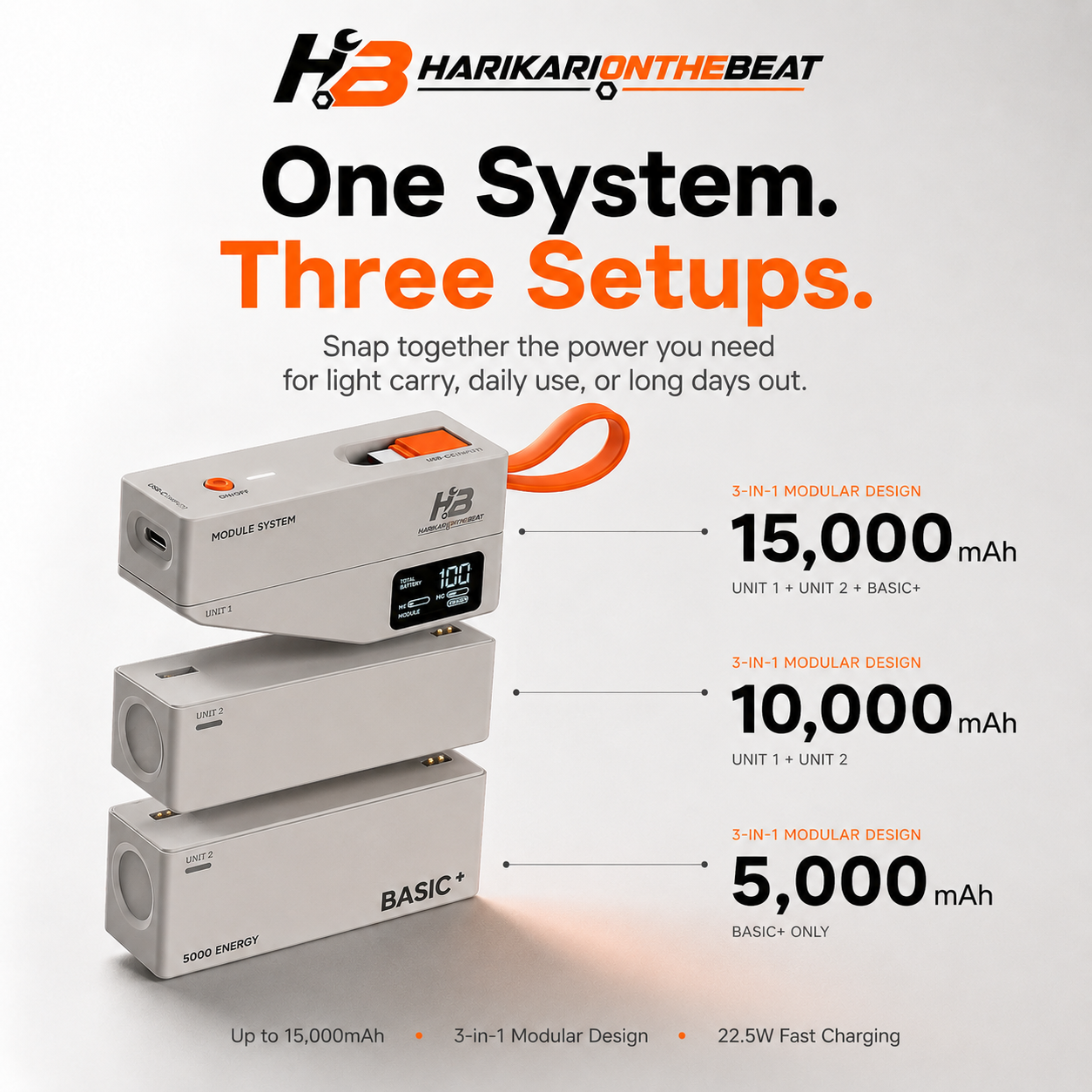 Three modular power bank configurations