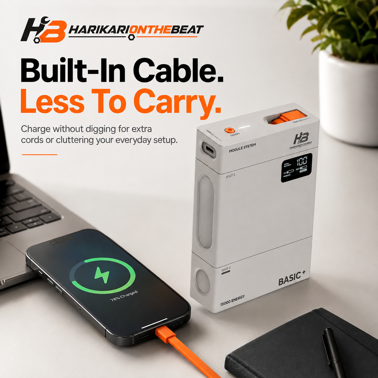 ⚡ 3-in-1 Modular Power Bank – Flexible Portable Charging System