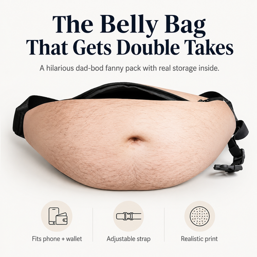 😂 Realistic Dad Bod Waist Pack – Funny Belly Fanny Bag & Gag Gift