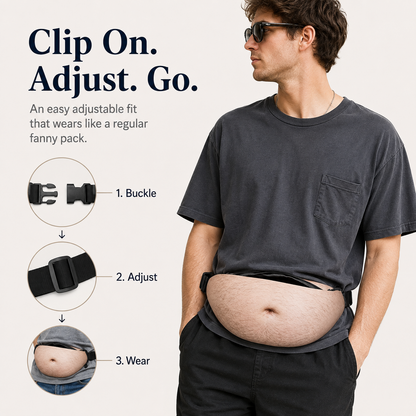 😂 Realistic Dad Bod Waist Pack – Funny Belly Fanny Bag & Gag Gift