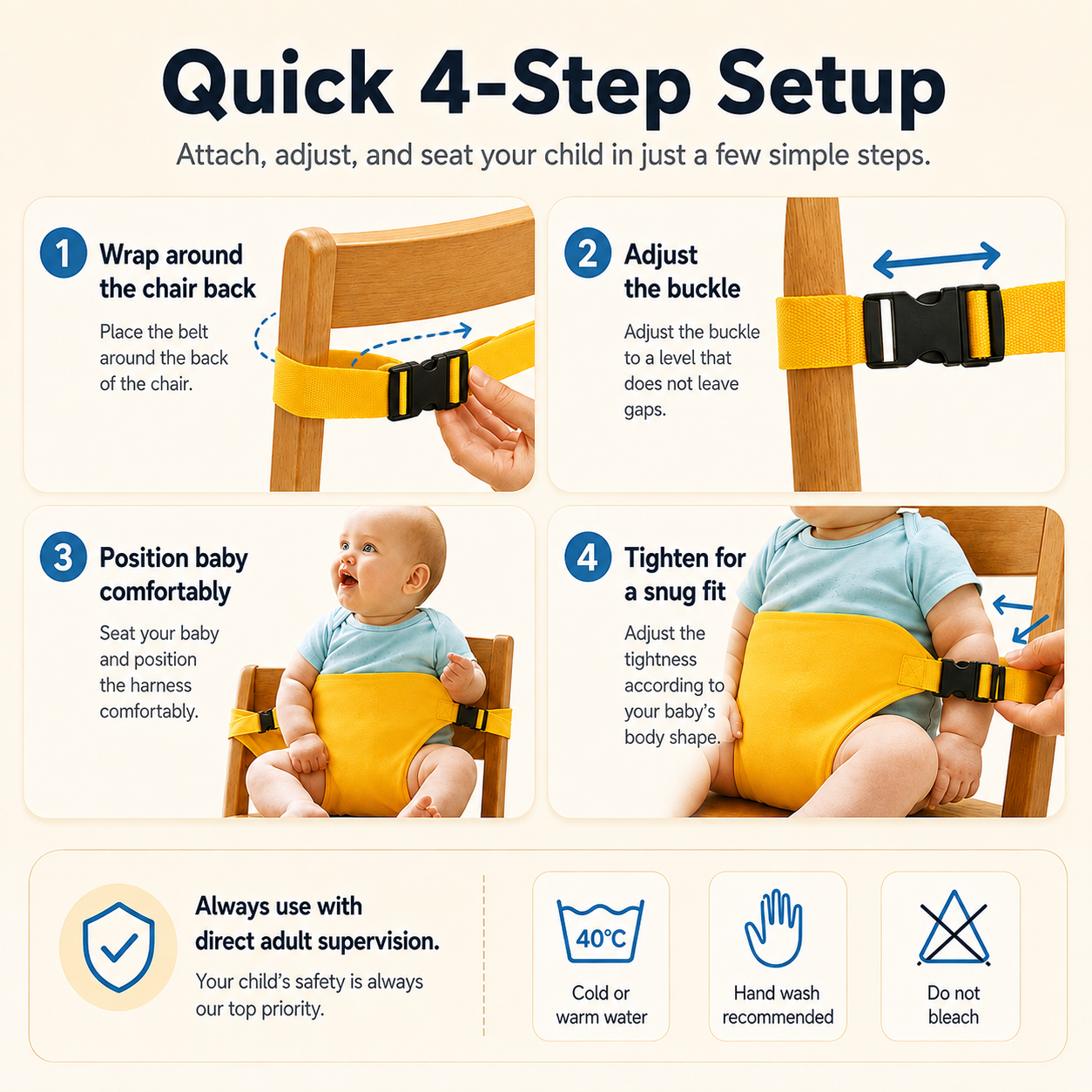 ✨Harness Seat for High Chair Baby Feeding Safety Seat with Strap