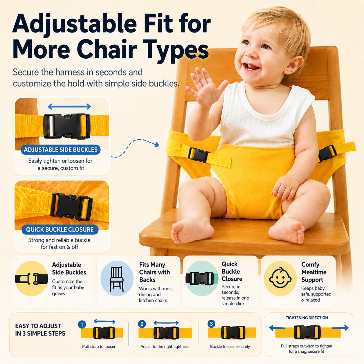 ✨Harness Seat for High Chair Baby Feeding Safety Seat with Strap