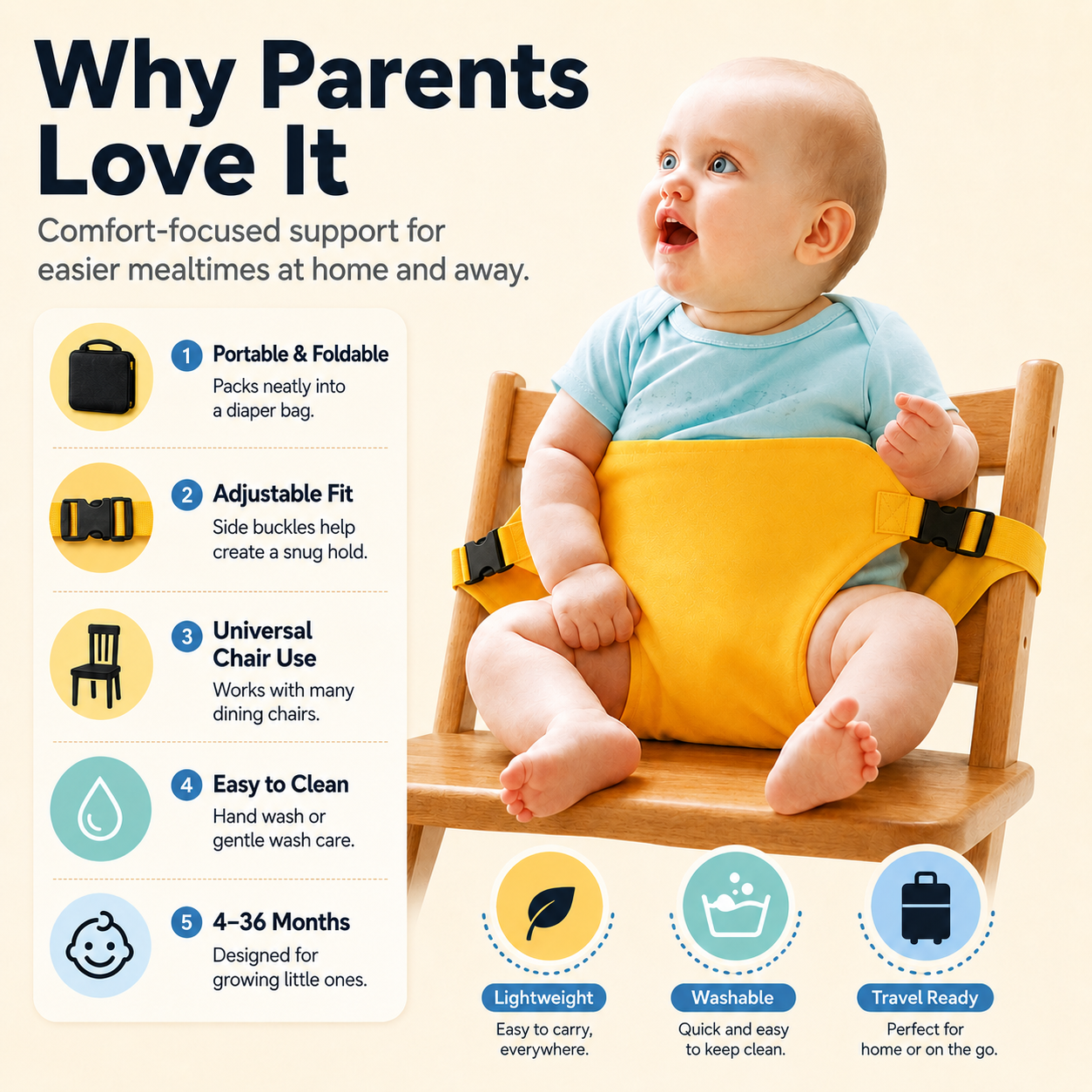✨Harness Seat for High Chair Baby Feeding Safety Seat with Strap