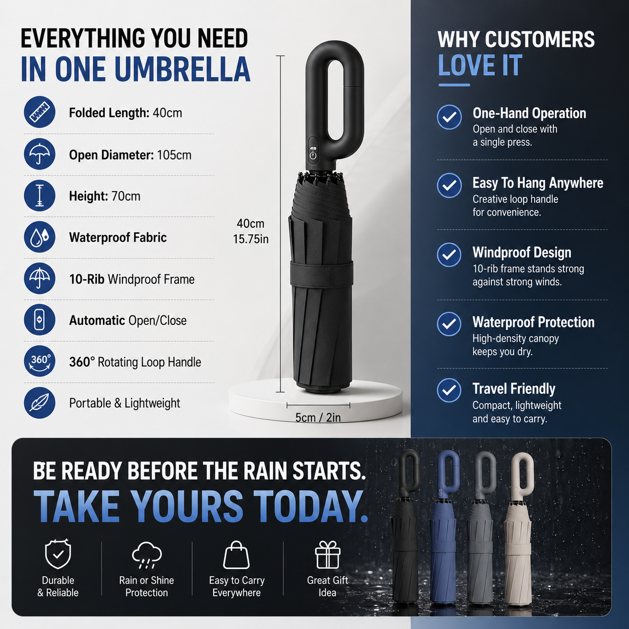 ☔Automatic Folding Umbrella
