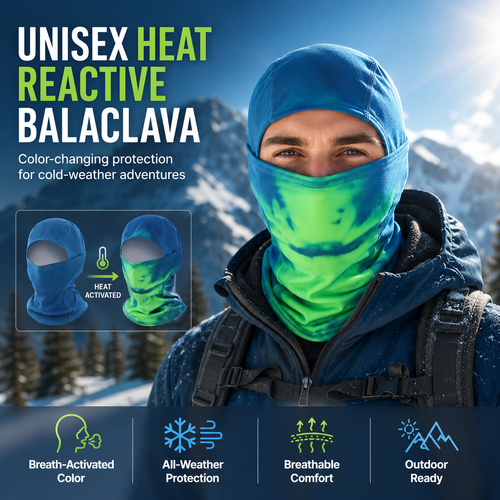 ❄️Unisex Heat Reactive Balaclava,Temperature Sensitive Color Changing Mask