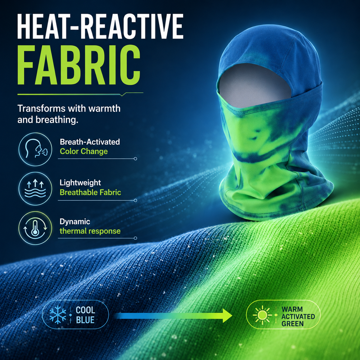 ❄️Unisex Heat Reactive Balaclava,Temperature Sensitive Color Changing Mask