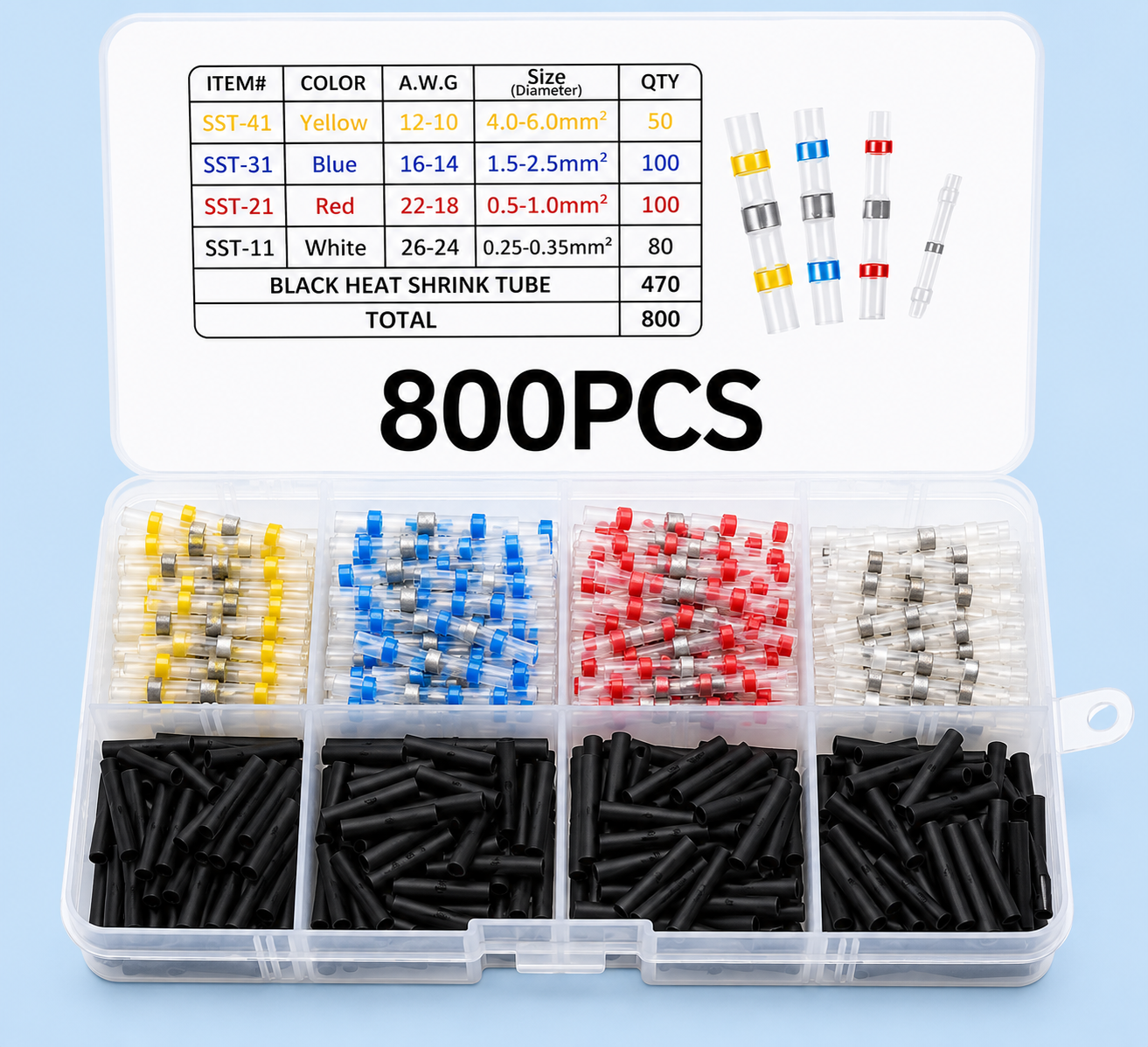 🔥 Waterproof Solder Seal Wire Connector Kit – Heat Shrink Self-Soldering Wire Repair Connectors