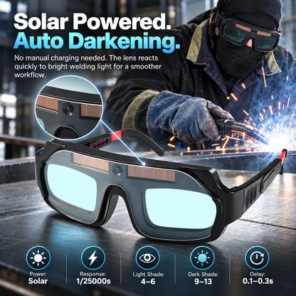 True Color Welding Glasses Solar Powered Auto Darkening Welding Goggles with breathable face mask for TIG MIG MMA Plasma