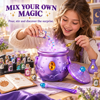 ✨ Deluxe Magic Potion-Making Kit for Kids – Light, Sound & Mist Cauldron with 12 Zodiac Potions