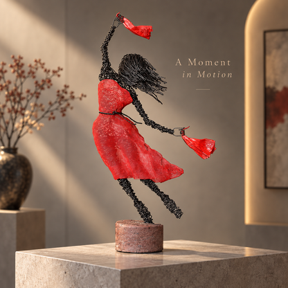 Expressive Wire Motion Sculpture – Artistic Figurine Home Decor