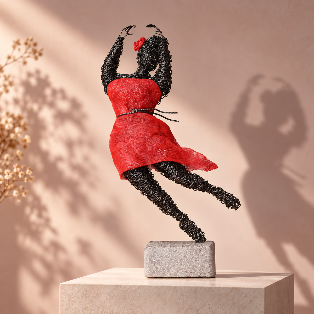 Expressive Wire Motion Sculpture – Artistic Figurine Home Decor