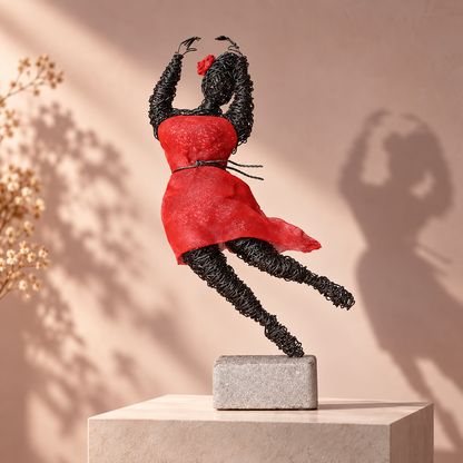 Expressive Wire Motion Sculpture – Artistic Figurine Home Decor