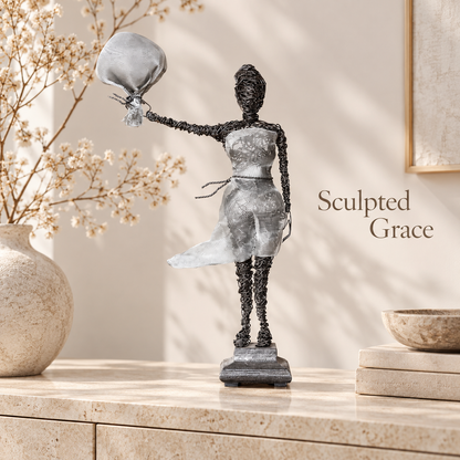 Expressive Wire Motion Sculpture – Artistic Figurine Home Decor
