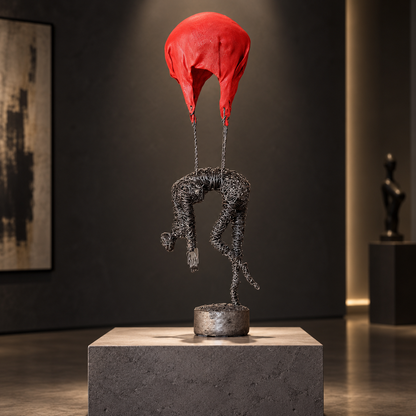 Expressive Wire Motion Sculpture – Artistic Figurine Home Decor