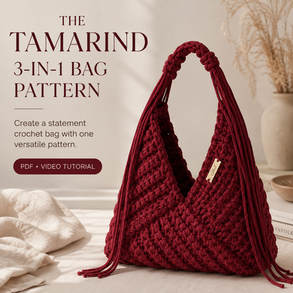 Boho Fringe Crochet Bag Pattern – 3-in-1 Convertible Shoulder Bag